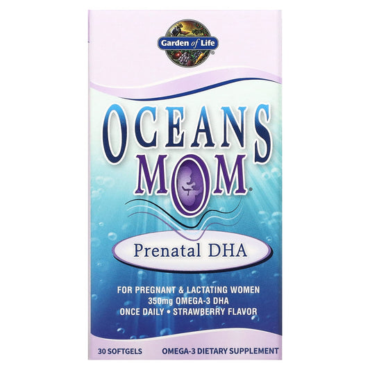 Garden of Life-Oceans Mom-Prenatal DHA-Strawberry-350 mg-30 Softgels