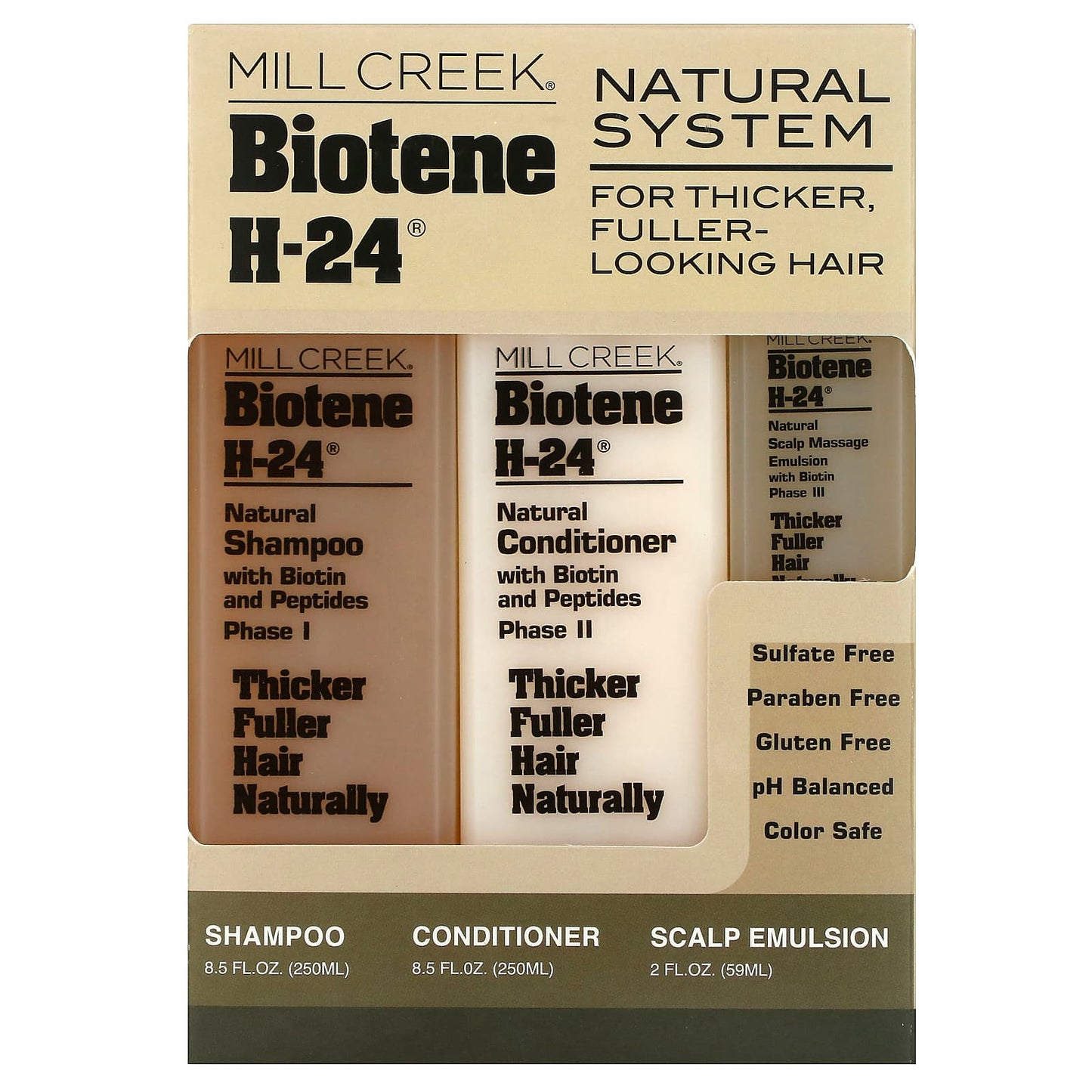 Mill Creek Botanicals, Natural System, 3 Piece Kit