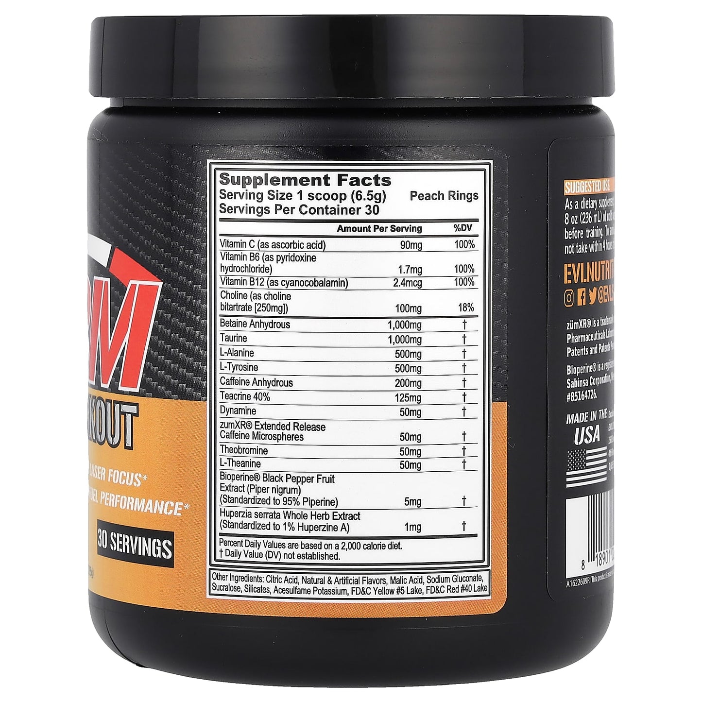 EVLution Nutrition, RPM, Pre-Workout, Peach Rings, 6.88 oz (195 g)