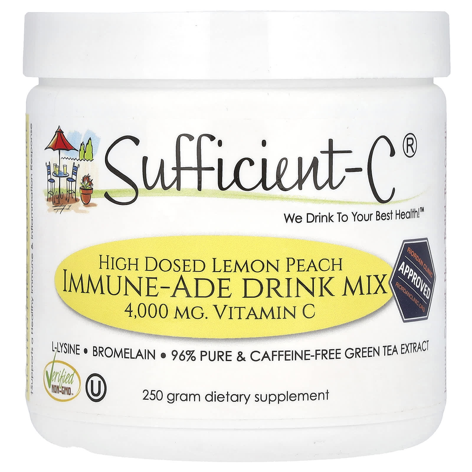 Sufficient C-High Dosed Immune-Ade Drink Mix-Lemon Peach-250 g