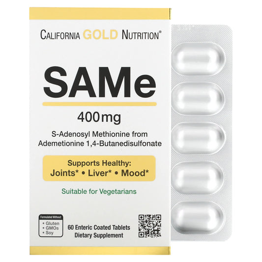 California Gold Nutrition-SAMe (Butanedisulfonate)-400 mg-60 Enteric Coated Tablets