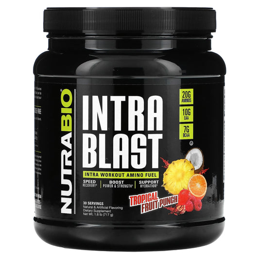 NutraBio-Intra Blast-Intra Workout Amino Fuel-Tropical Fruit Punch-1.6 lb (717 g)