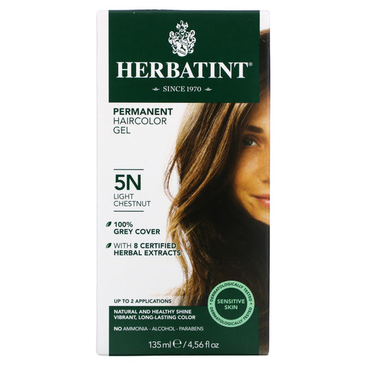 Herbatint-Permanent Haircolor Gel-5N-Light Chestnut-4.56 fl oz (135 ml)