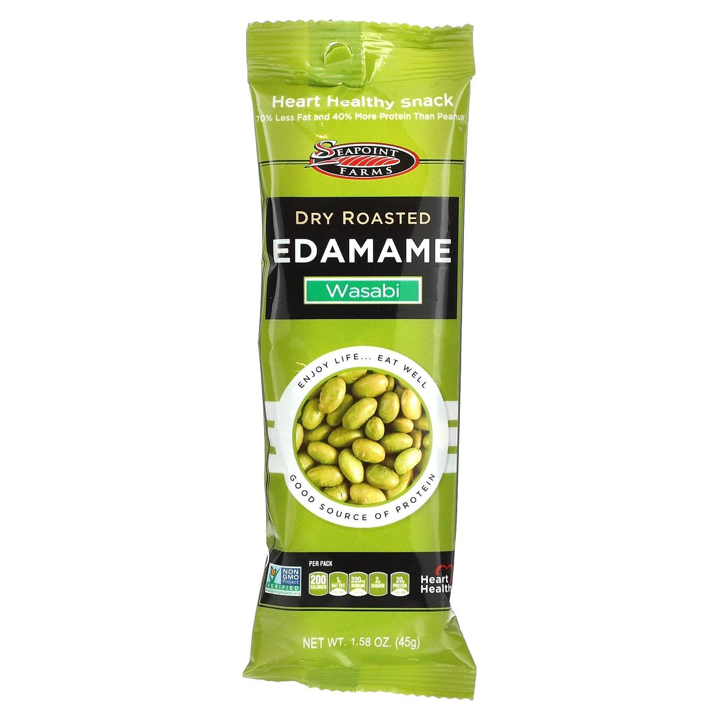 Seapoint Farms, Dry Roasted Edamame, Wasabi, 12 Packs, 1.58 oz (45 g) Each