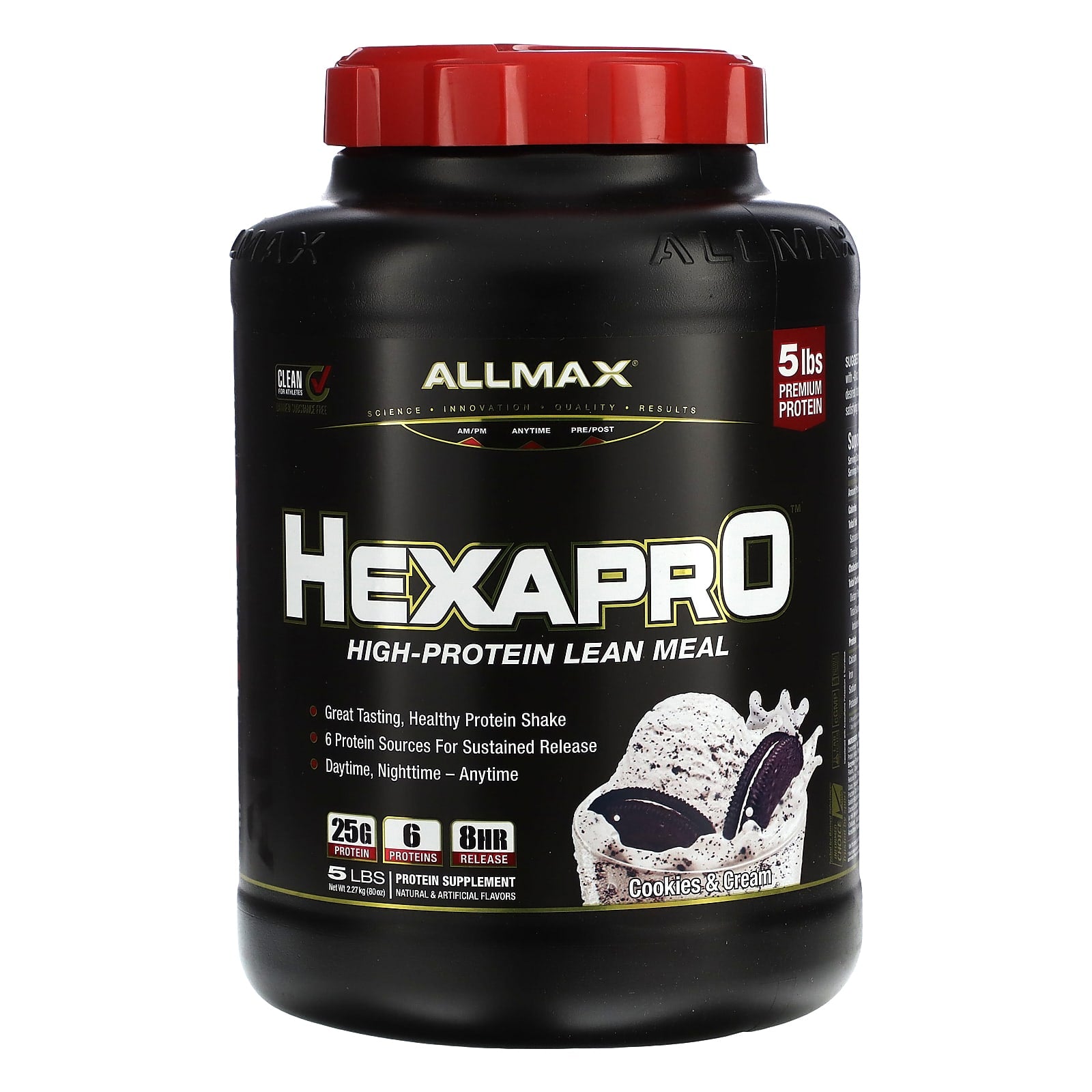 ALLMAX-Hexapro-High-Protein Lean Meal-Cookies & Cream-5 lbs (2.27 kg)