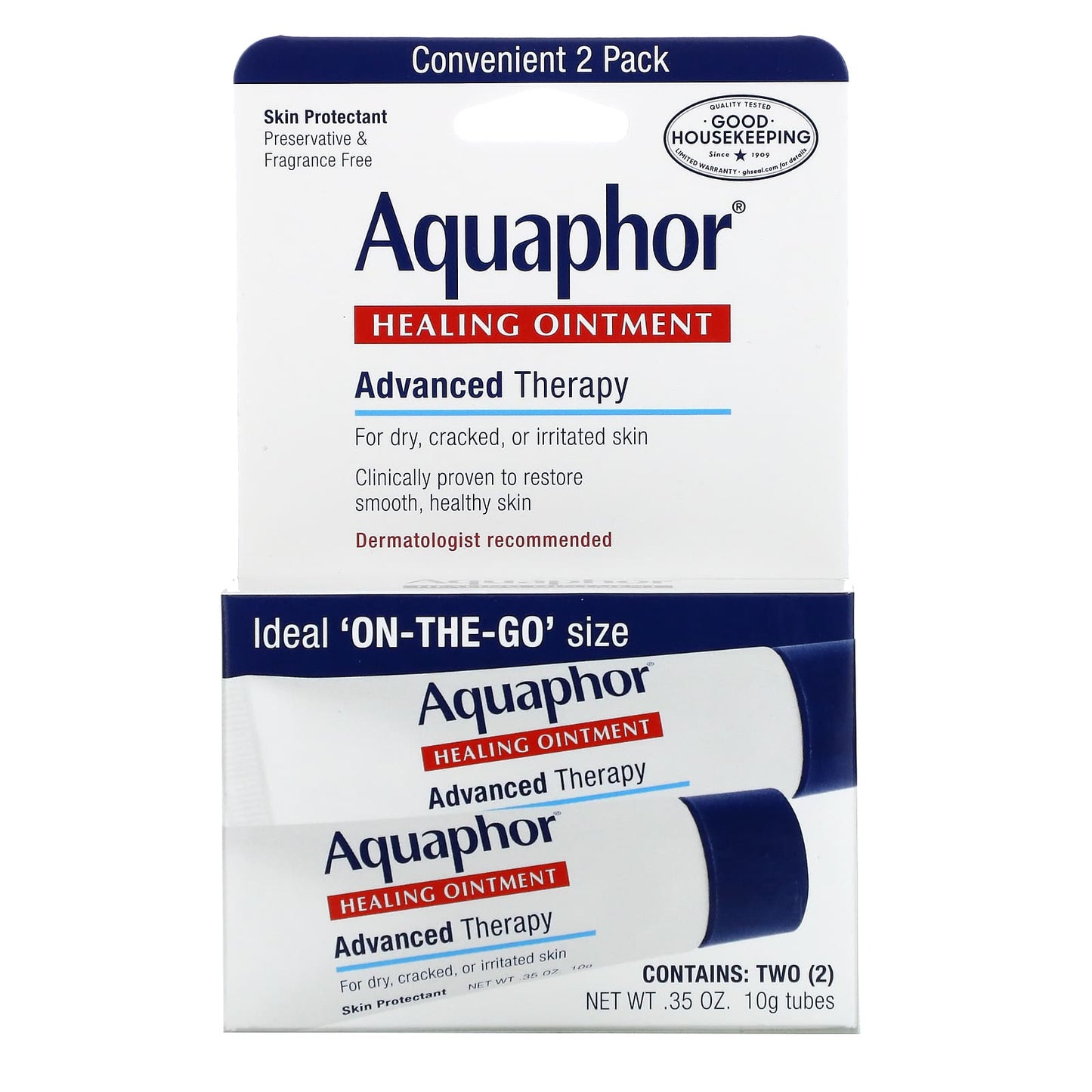 Aquaphor, Advanced Therapy, Healing Ointment, 2 Tubes, 0.35 oz (10 g) Each