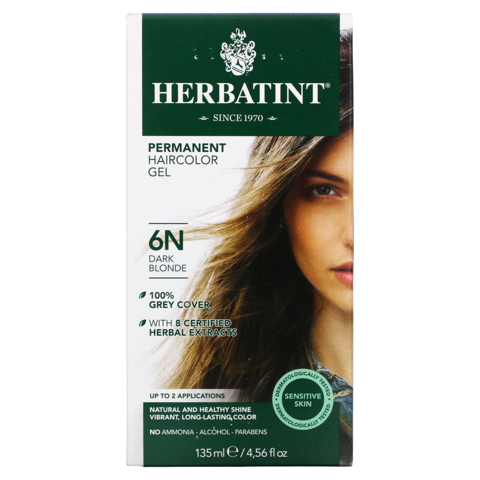 Herbatint-Permanent Haircolor Gel-6N-Dark Blonde-4.56 fl oz (135 ml)