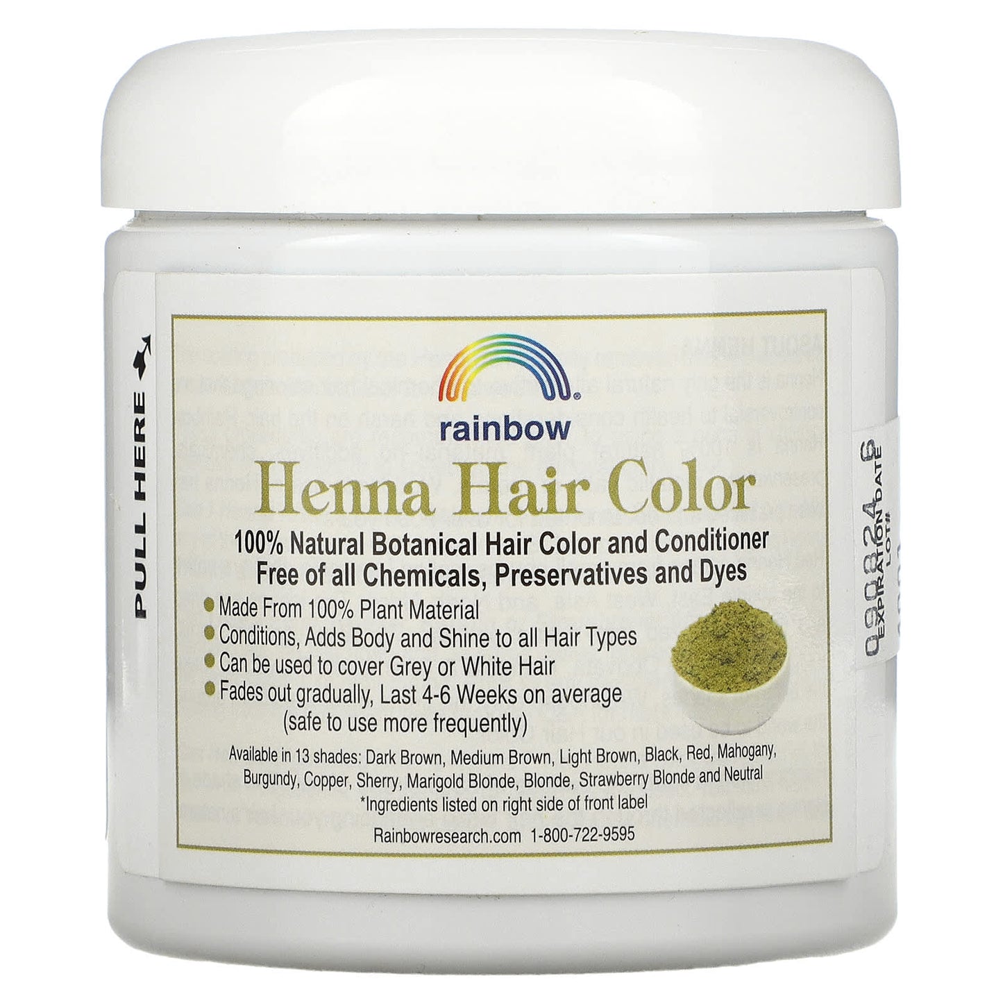 Rainbow Research, Henna, Hair Color and Conditioner, Red, 4 oz (113 g)