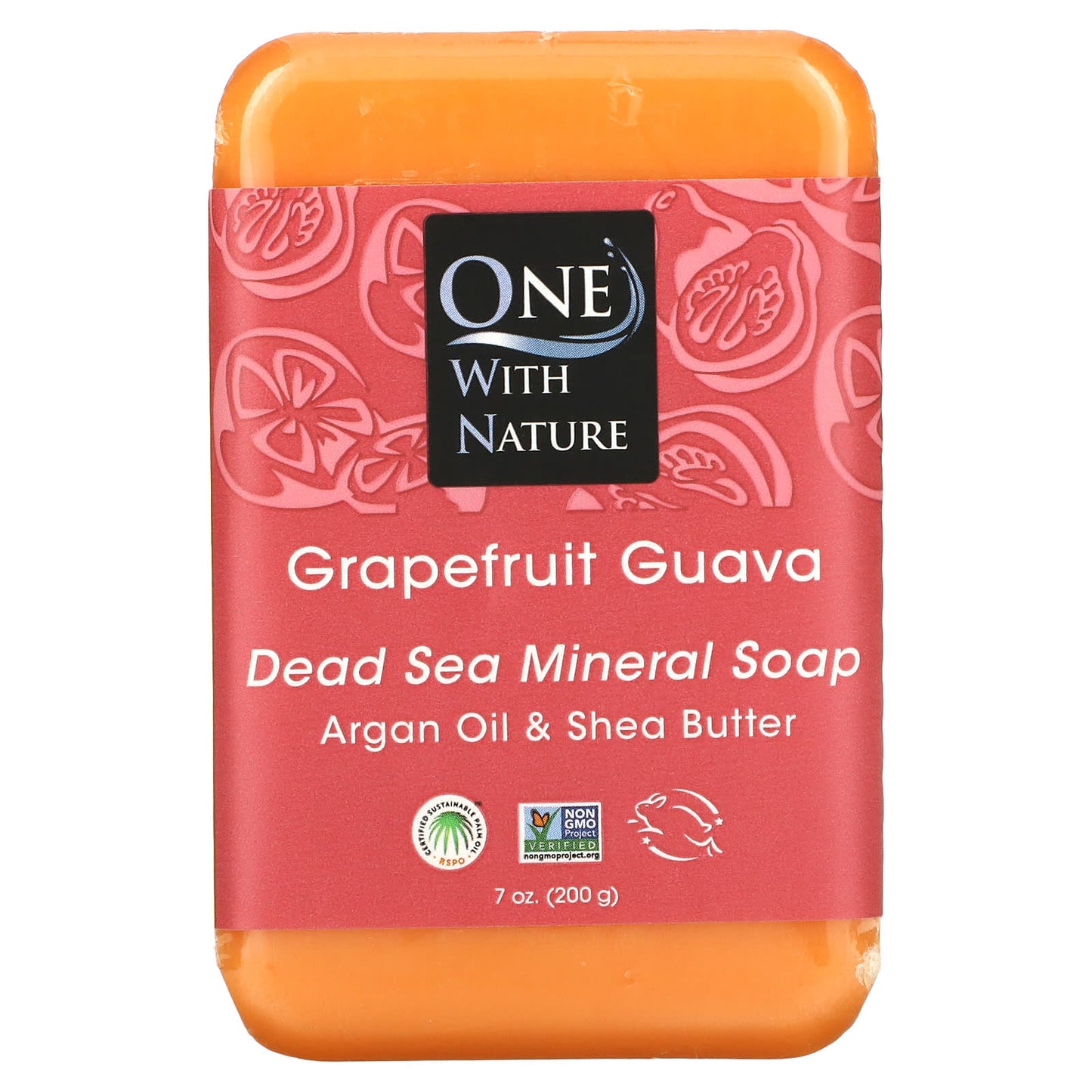 One with Nature-Dead Sea Mineral Soap Bar-Grapefruit Guava-7 oz (200 g)