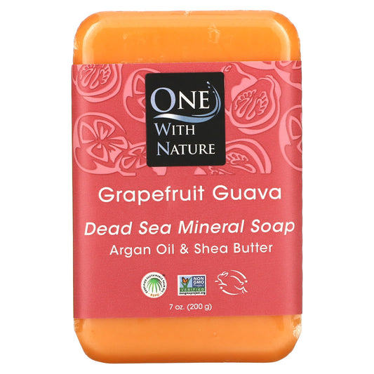 One with Nature-Dead Sea Mineral Soap Bar-Grapefruit Guava-7 oz (200 g)