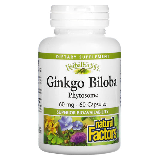 Natural Factors-Ginkgo Biloba-Phytosome-60 mg-60 Capsules