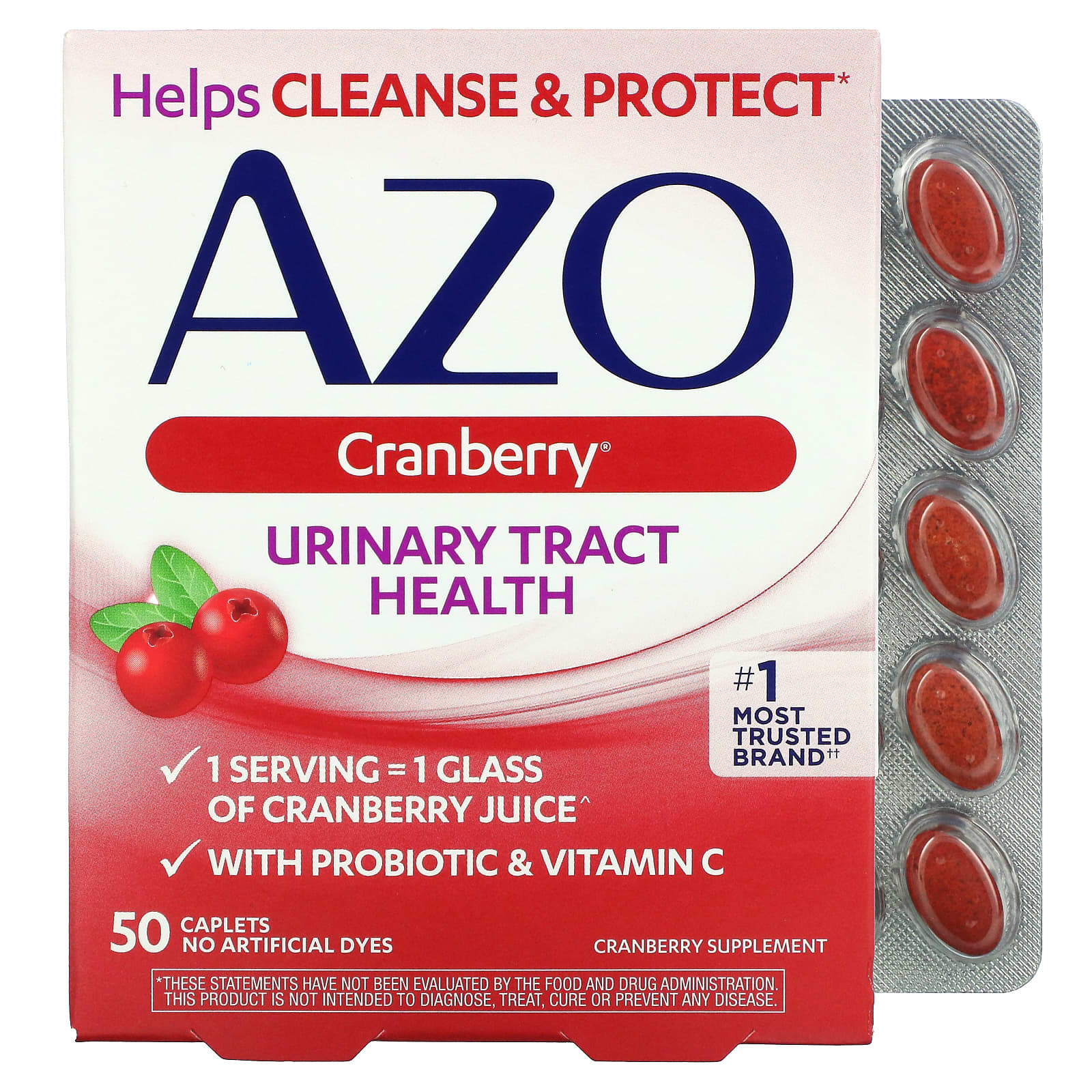 Azo-Urinary Tract Health-Cranberry-50 Caplets