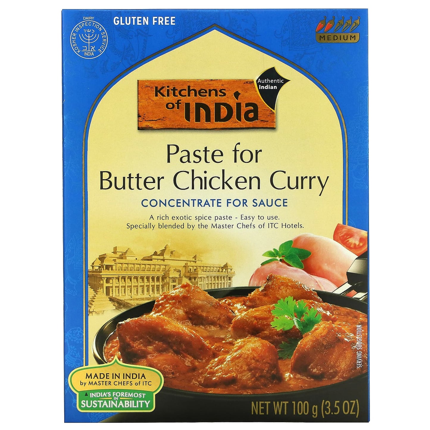 Kitchens of India-Paste For Butter Chicken Curry-Concentrate For Sauce-Medium-3.5 oz (100 g)