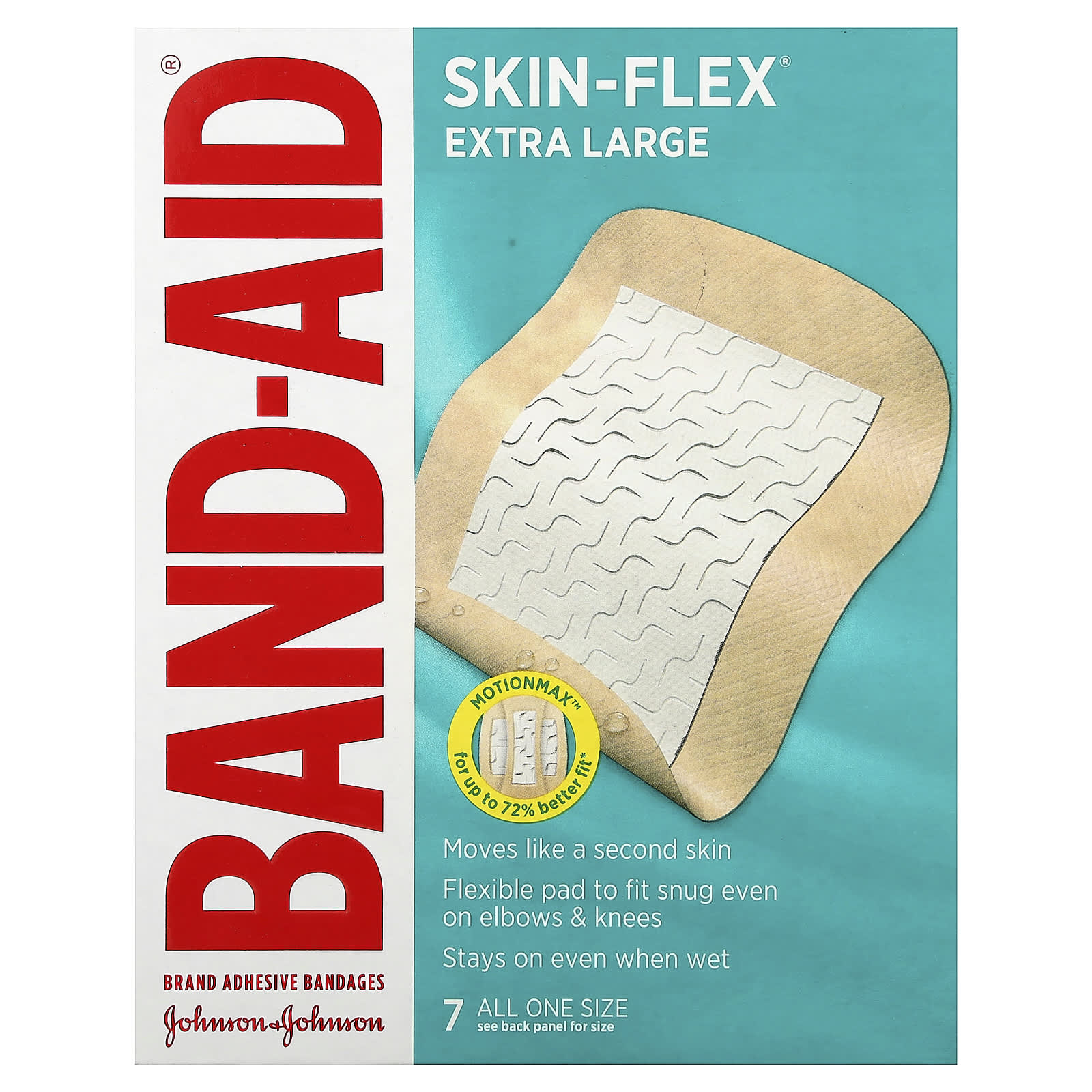 Band Aid-Adhesive Bandages-Skin-Flex-Extra Large-7 Bandages