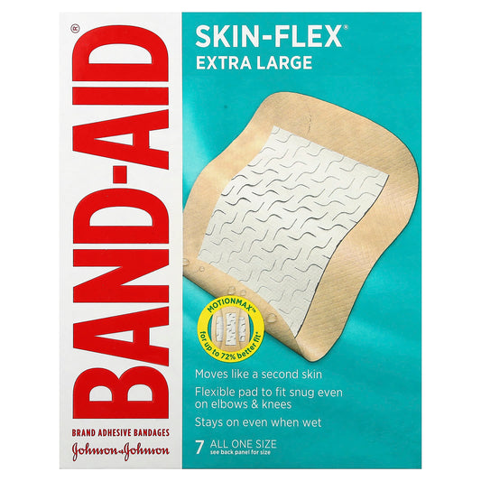 Band Aid-Adhesive Bandages-Skin-Flex-Extra Large-7 Bandages