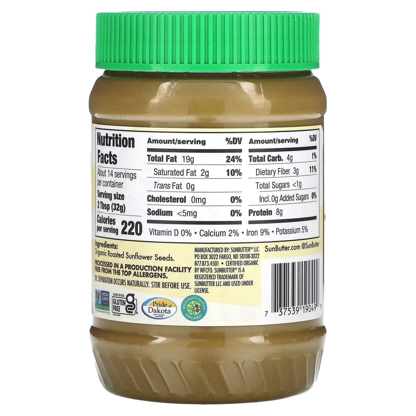 SunButter, Organic Sunflower Butter, 16 oz (454 g)