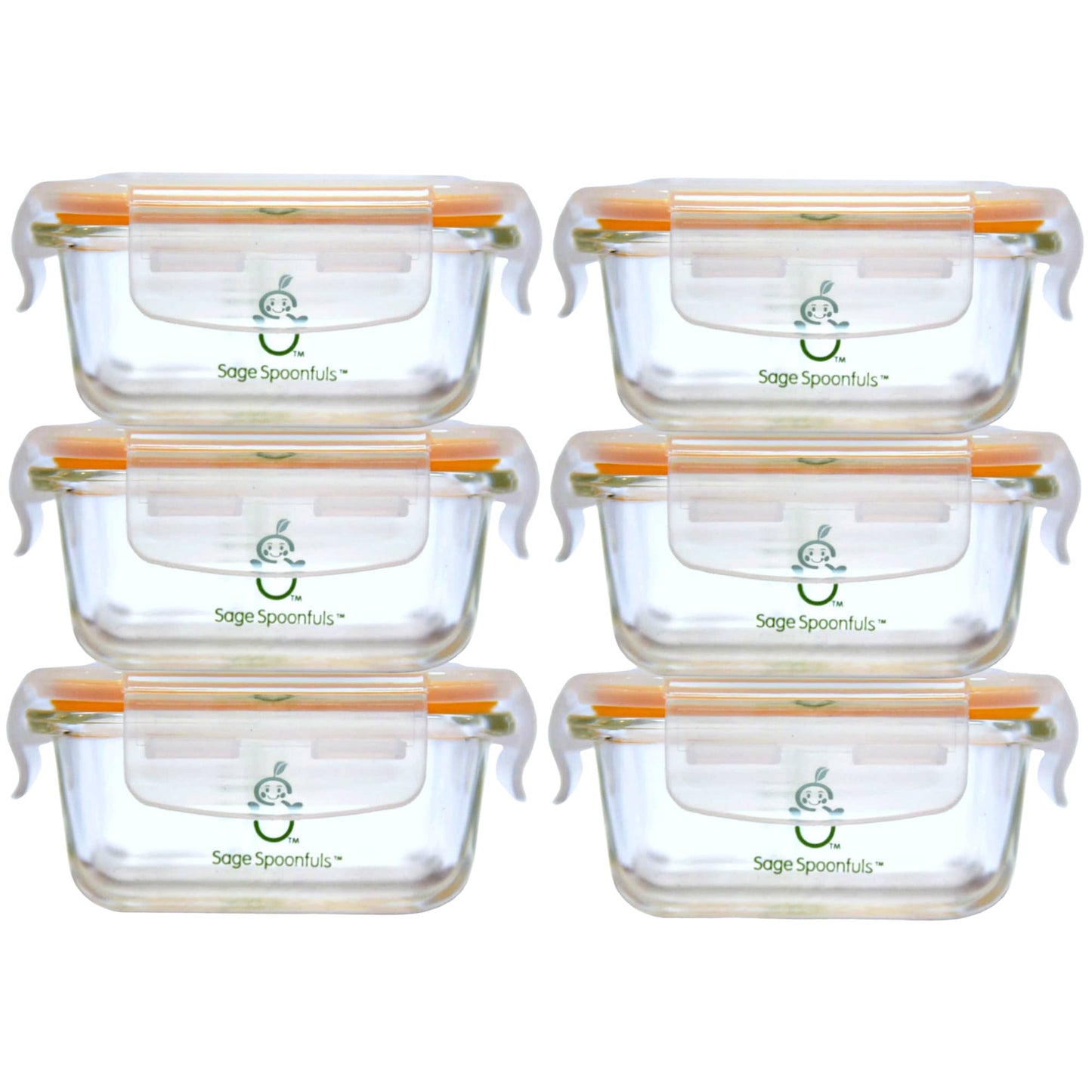 Sage Spoonfuls, Tough Glass Baby Food Jars, 6 Pack, 4 oz (120 ml) Each