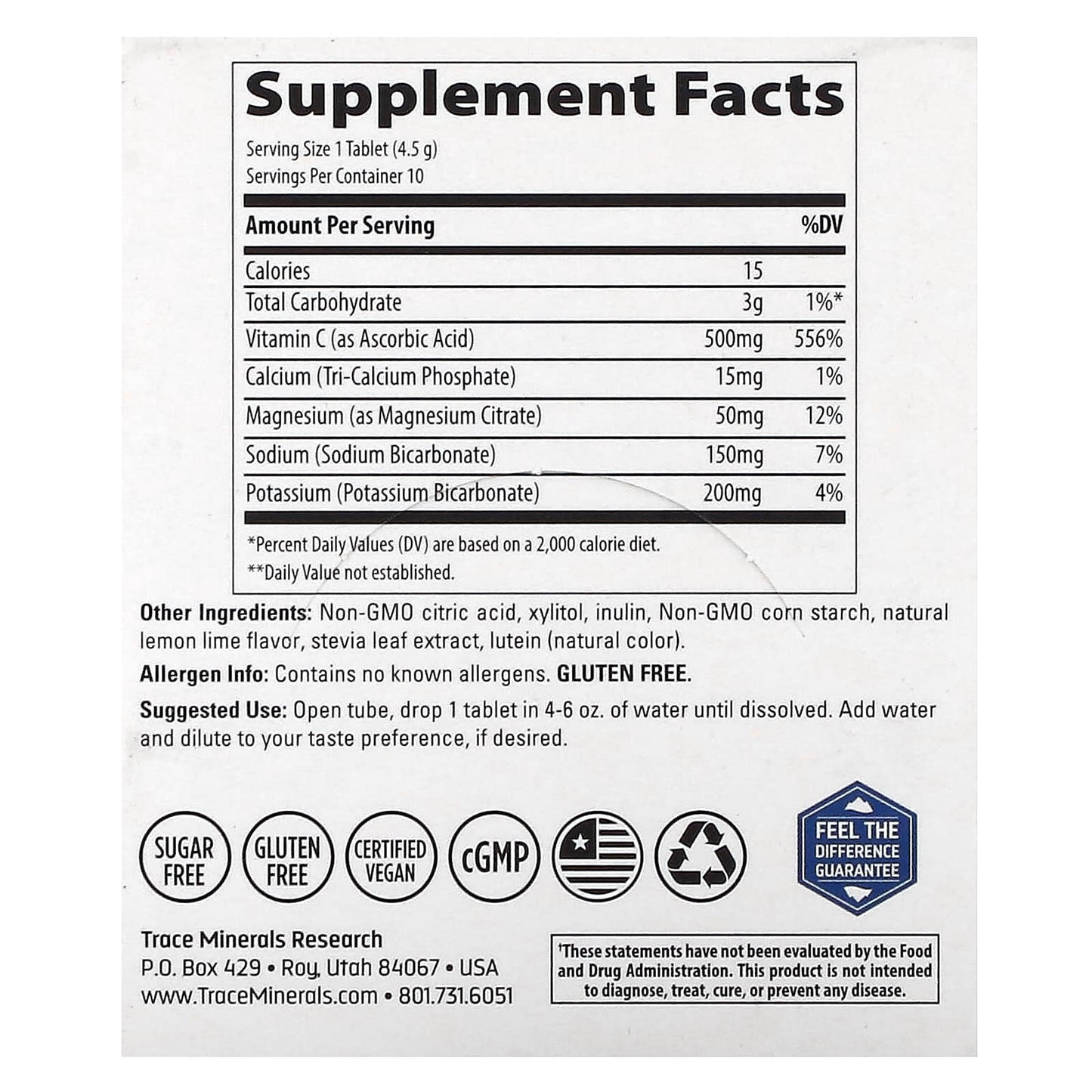 Trace Minerals ®, TM Sport, Max-Hydrate Immunity Effervescent Tablets, Lemon Lime, 8 Tubes, 10 Tablets Each