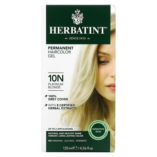 Herbatint-Permanent Haircolor Gel-10N Platinum Blonde-4.56 fl oz (135 ml)