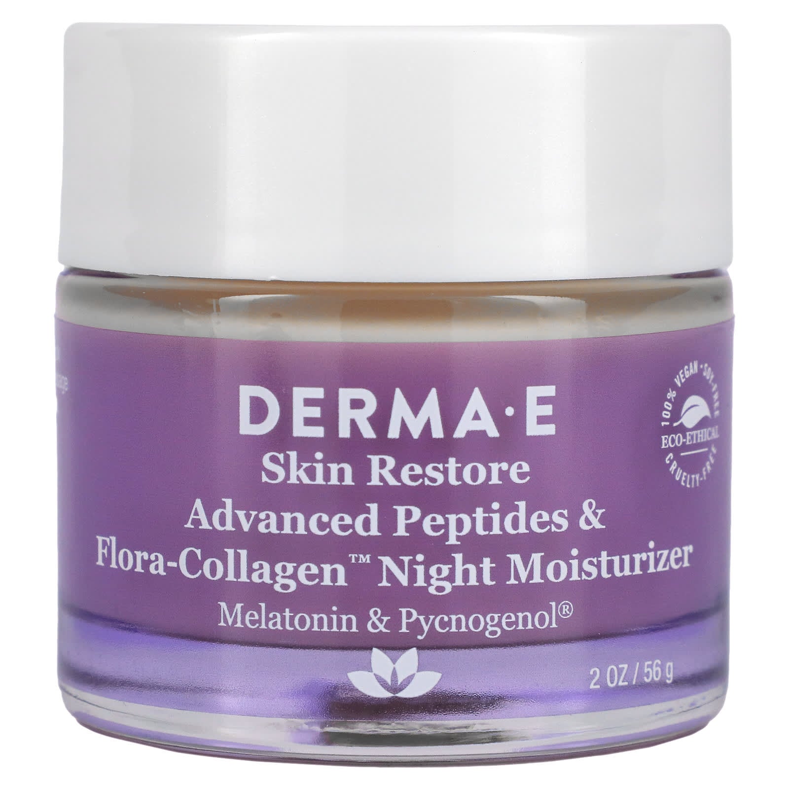 DERMA E-Advanced Peptides & Flora-Collagen Night Moisturizer-2 oz (56 g)