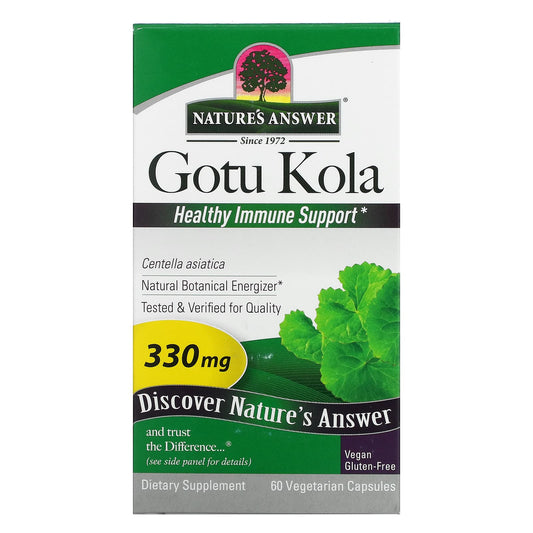 Nature's Answer-Gotu Kola-Healthy Immune Support-330 mg-60 Vegetarian Capsules