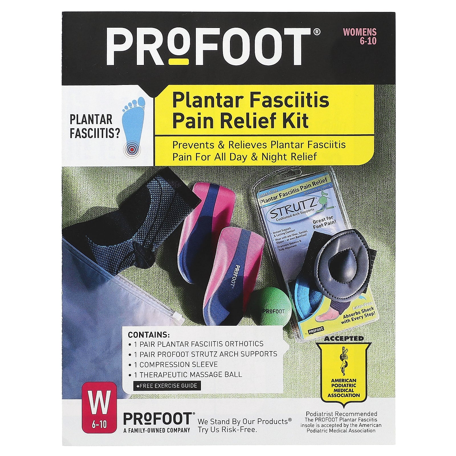 Profoot-Plantar Fasciitis Pain Relief Kit-Women-Size 6-10-7 Piece Kit