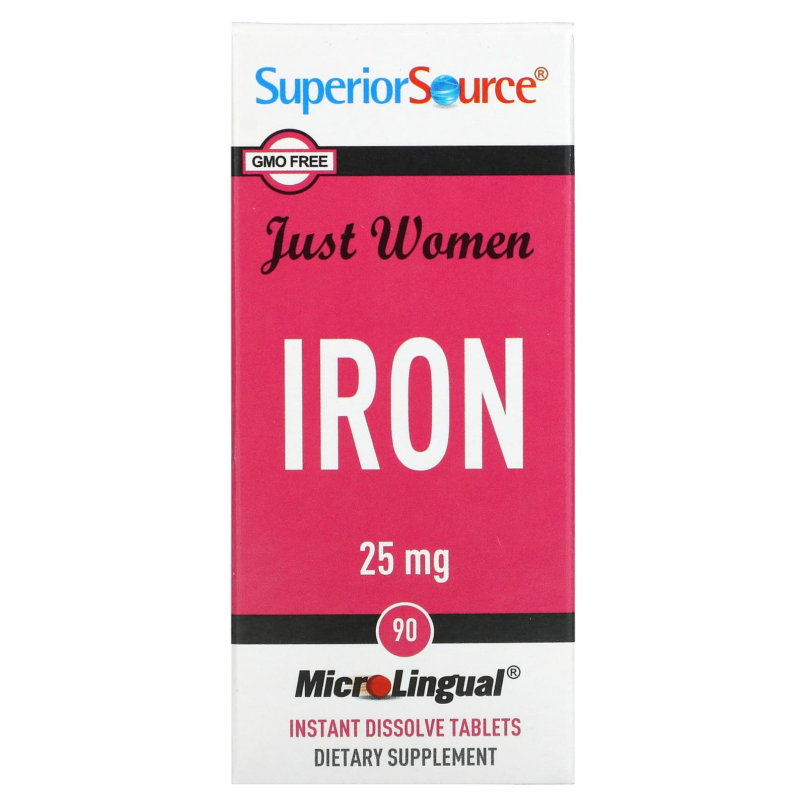 Superior Source-Just Women-Iron-25 mg-90 MicroLingual Instant Dissolve Tablets