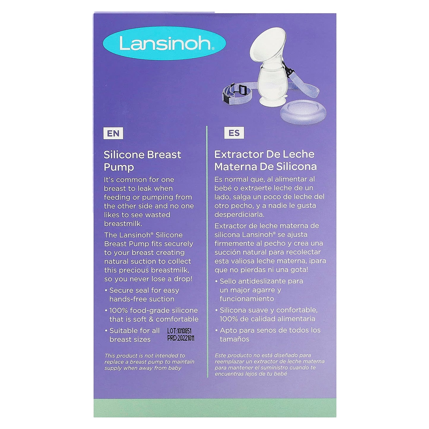 Lansinoh, Silicone Breast Pump, 1 Pump, Strap & Cap