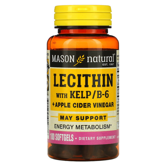 Mason Natural-Lecithin with Kelp/B6 Plus Apple Cider Vinegar-100 Softgels