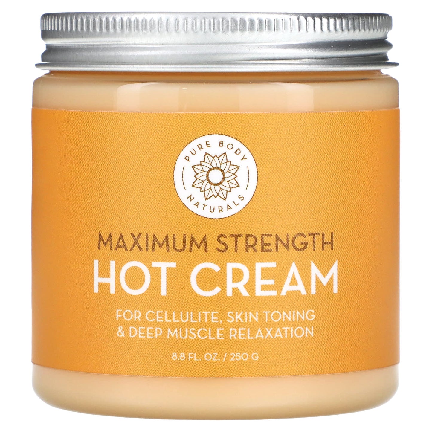 Pure Body Naturals-Maximum Strength Hot Cream-8.8 fl oz (250 g)