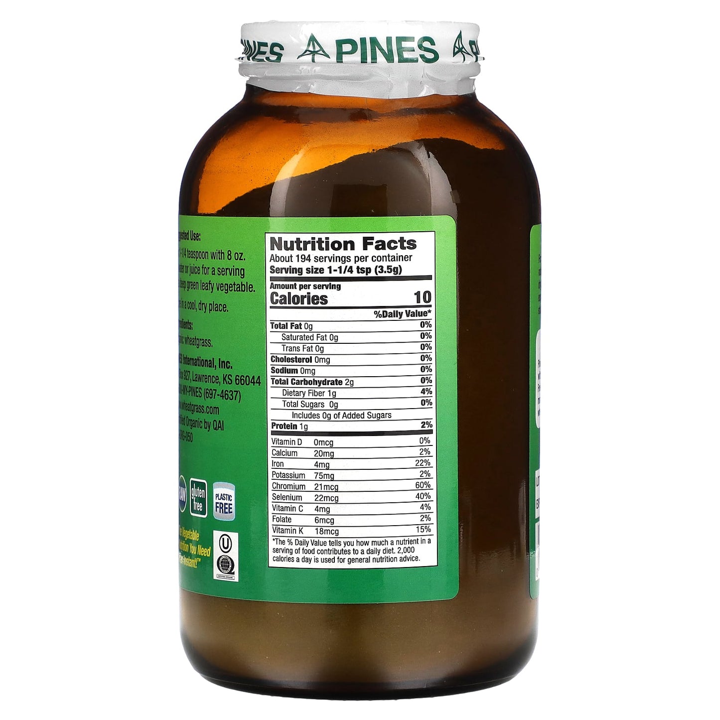 Pines International, Wheat Grass, Powder, 24 oz (680 g)