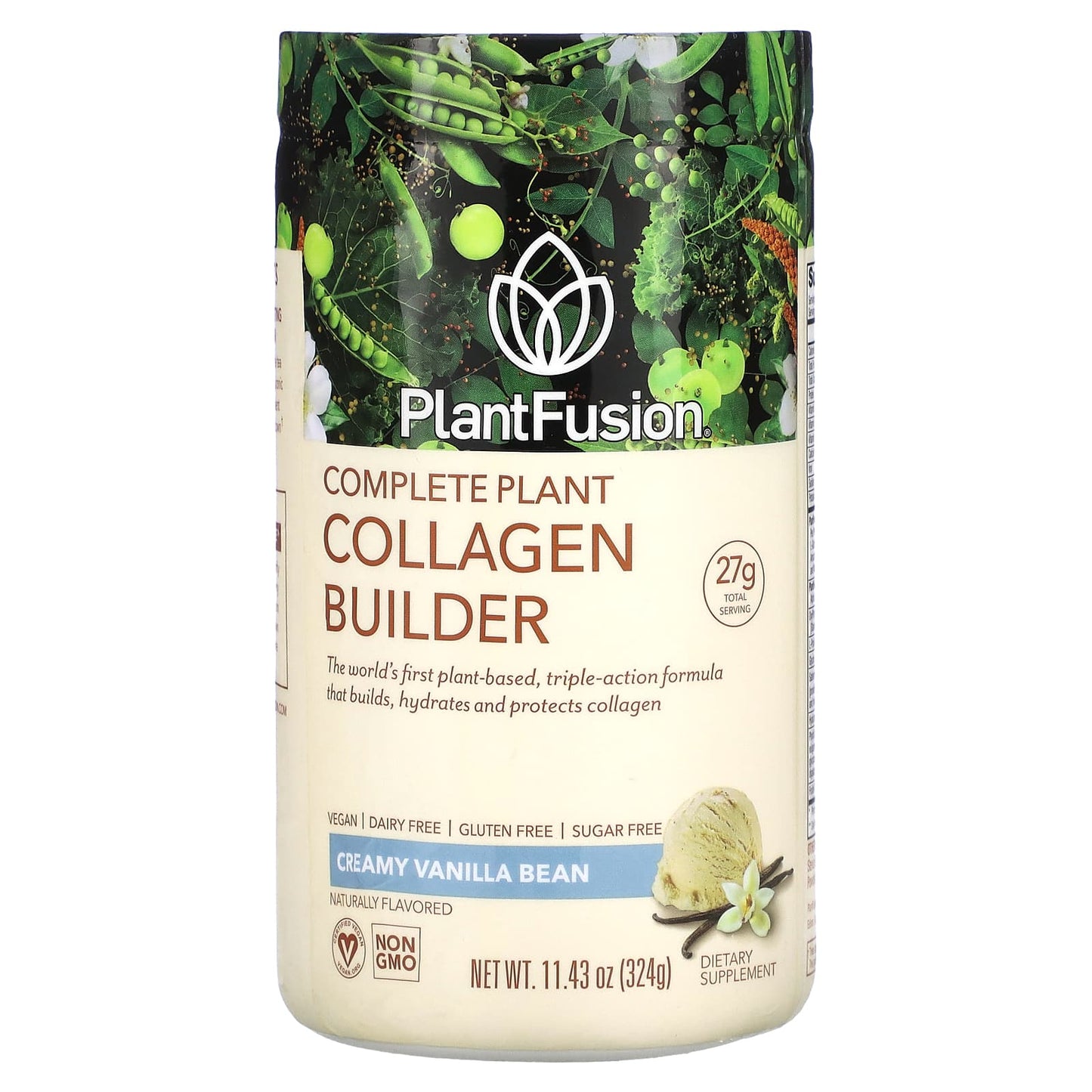 PlantFusion-Complete Plant Collagen Builder-Creamy Vanilla Bean-11.43 oz (324 g)