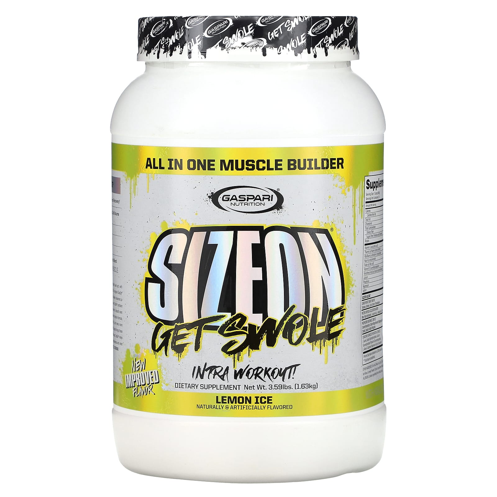 Gaspari Nutrition-SizeOn-All In One Muscle Builder-Lemon Ice-3.59 lbs (1.63 kg)