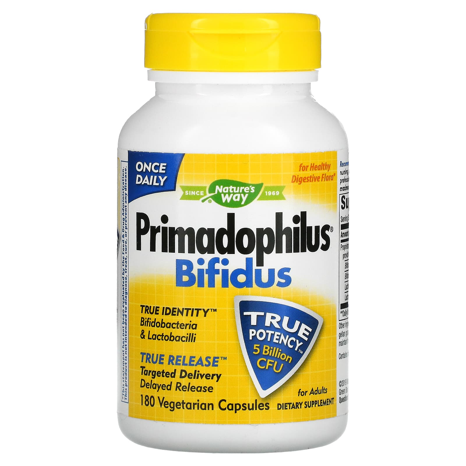 Nature's Way-Primadophilus Bifidus-5 Billion CFU-180 Vegetarian Capsules