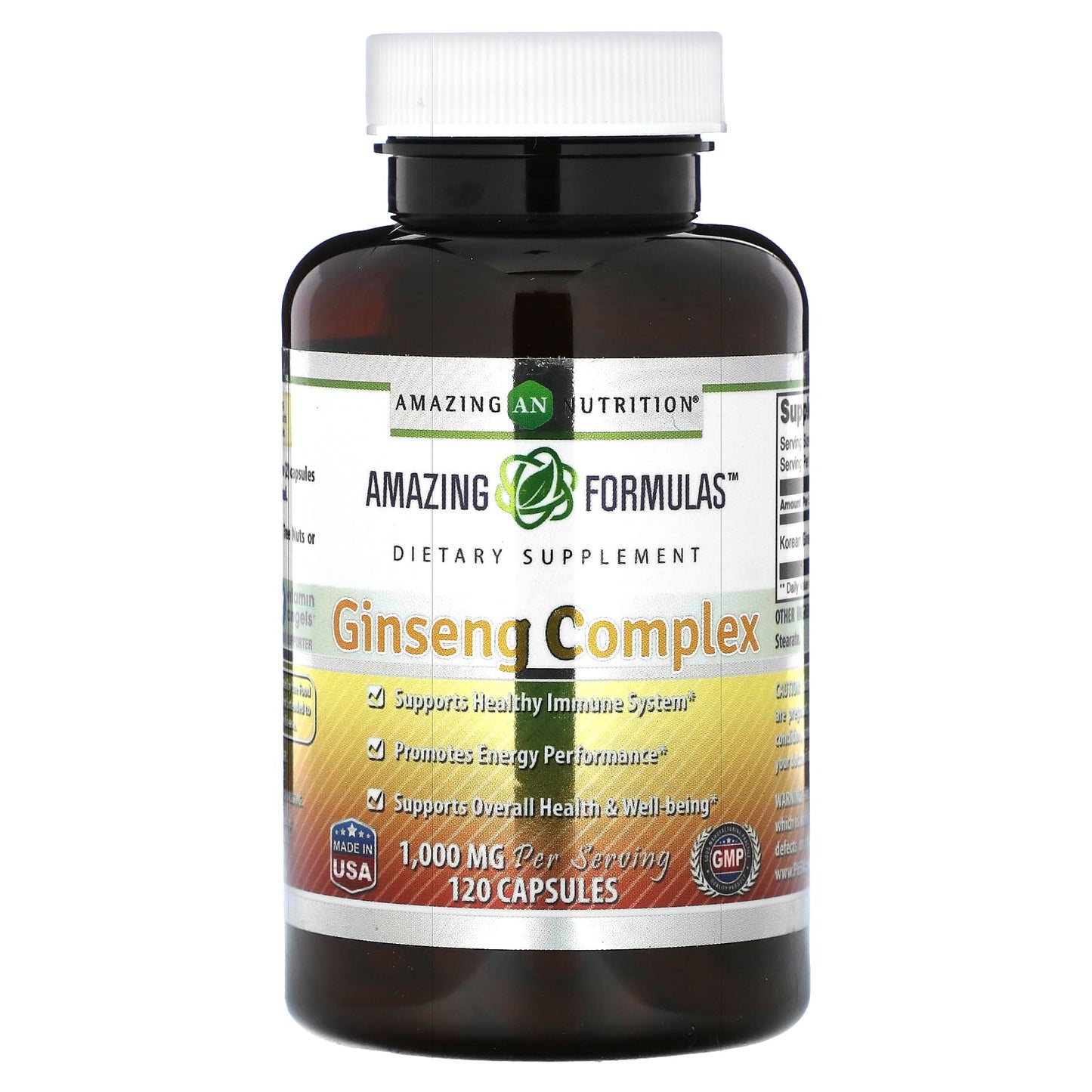 Amazing Nutrition-Ginseng Complex-500 mg-120 Capsules