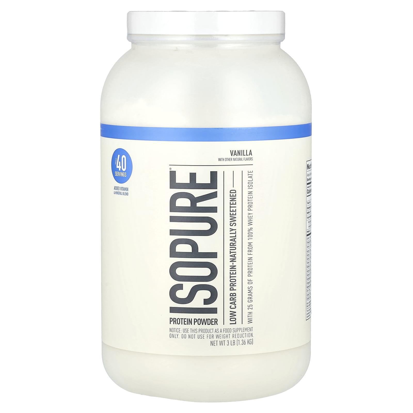 Isopure-Low Carb Protein Powder-Vanilla-3 lbs (1.36 kg)