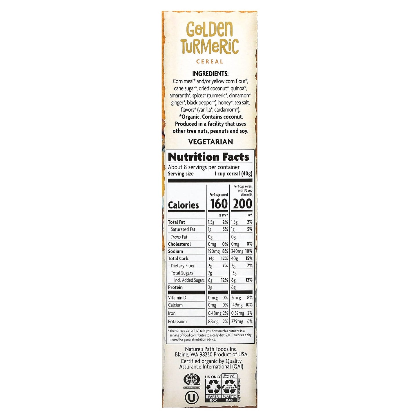 Nature's Path, Golden Turmeric Cereal, 10.6 oz (300 g)