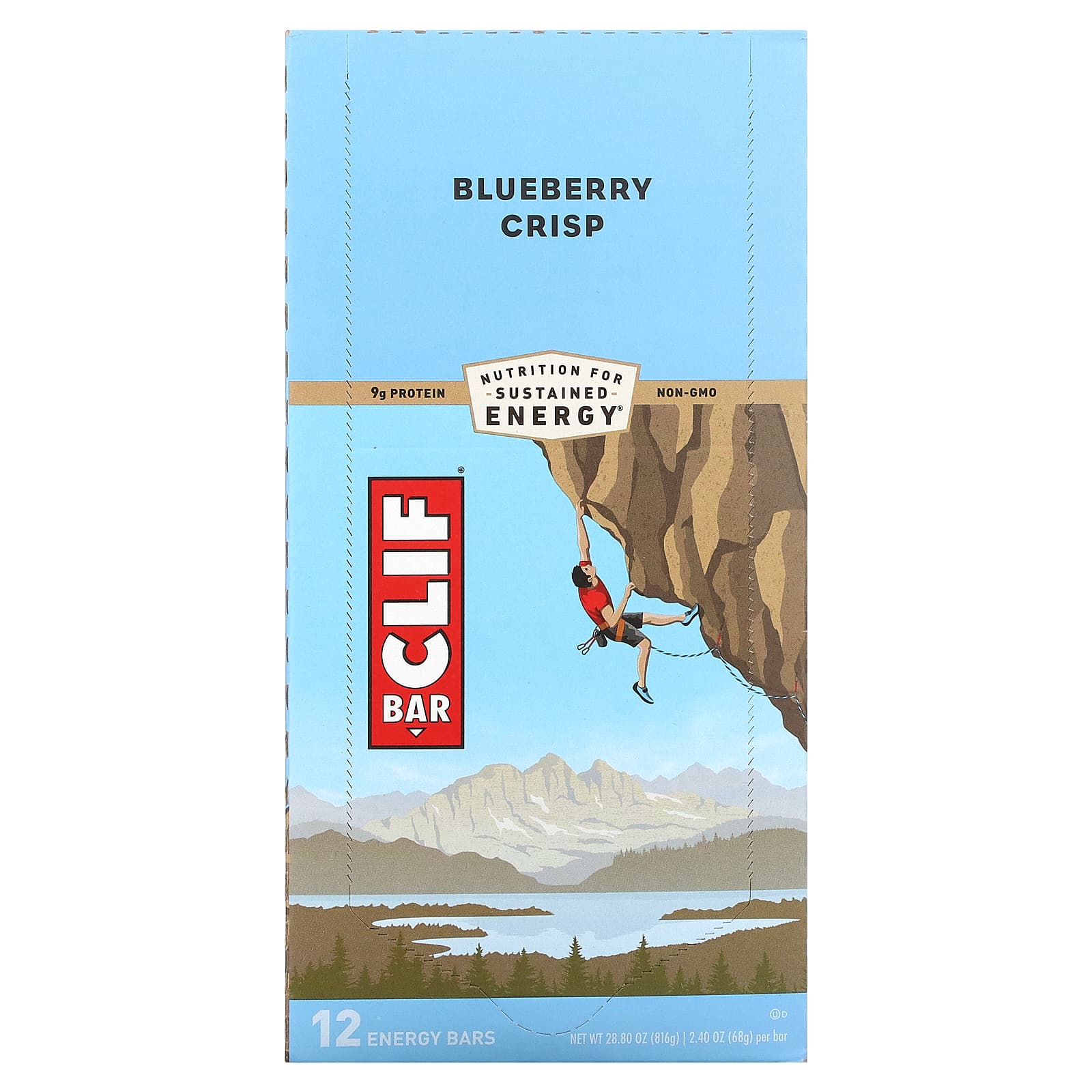 Clif Bar-Energy Bar-Blueberry Crisp-12 Bars-2.40 oz (68 g) Each