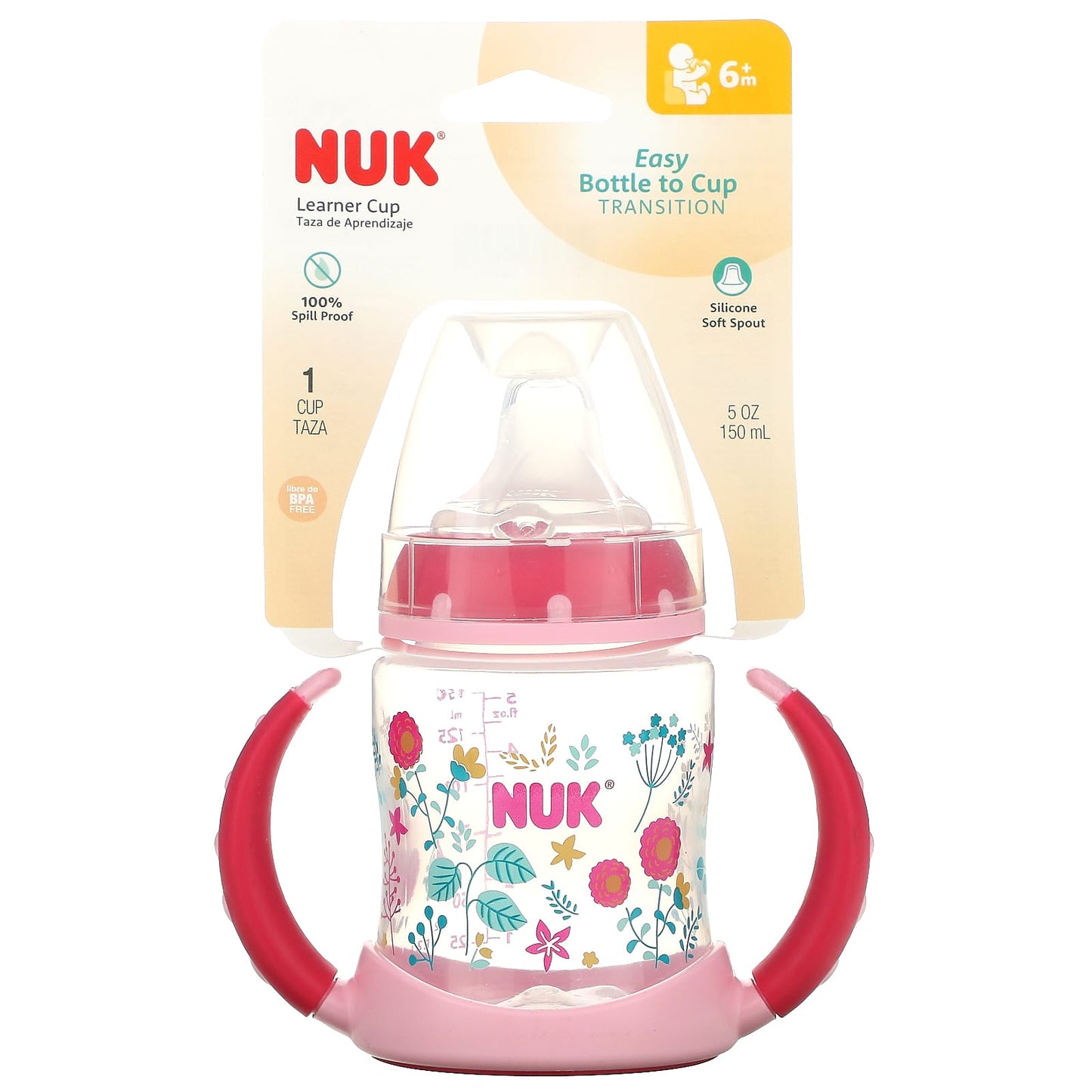 NUK-Learner Cup-6+ Months-Pink-5 oz (150 ml)