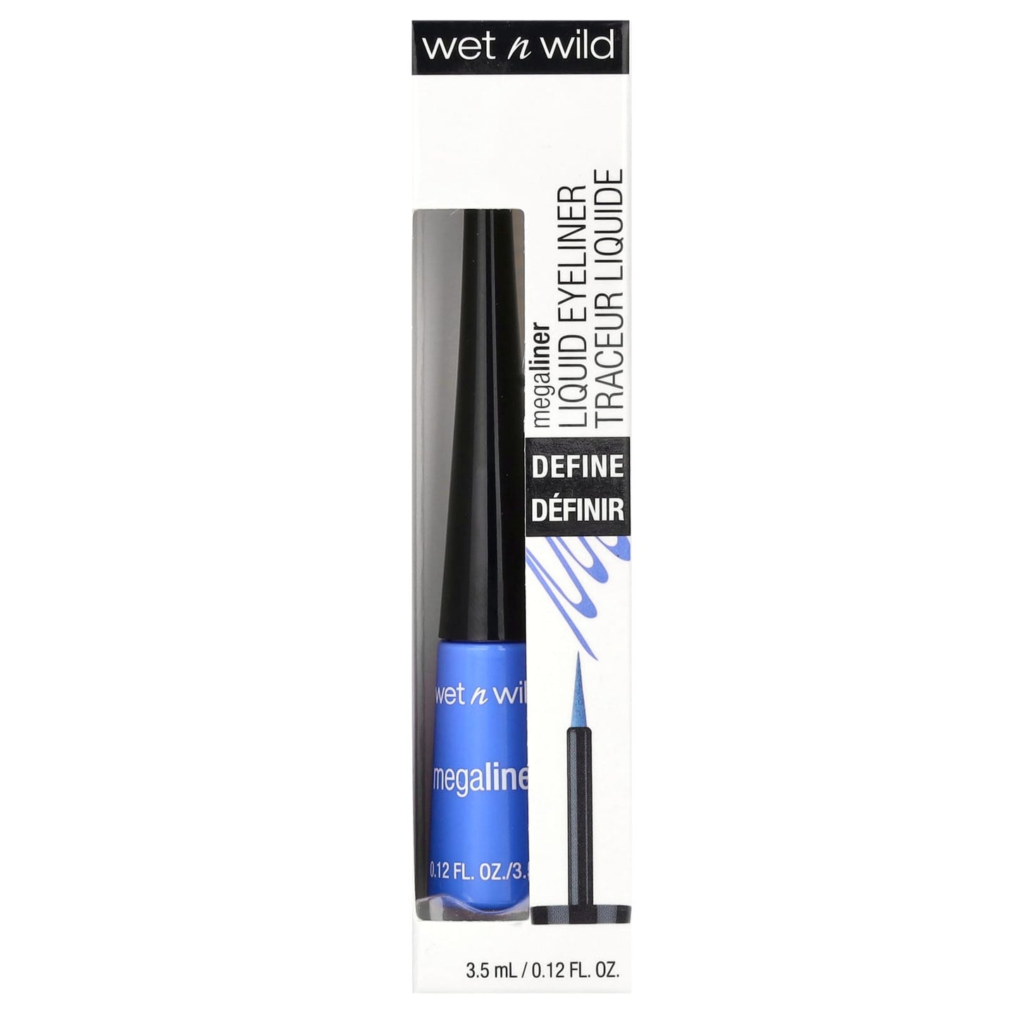 wet n wild, MegaLiner Liquid Eyeliner, 873A Voltage Blue, 0.12 fl oz (3.5 ml)