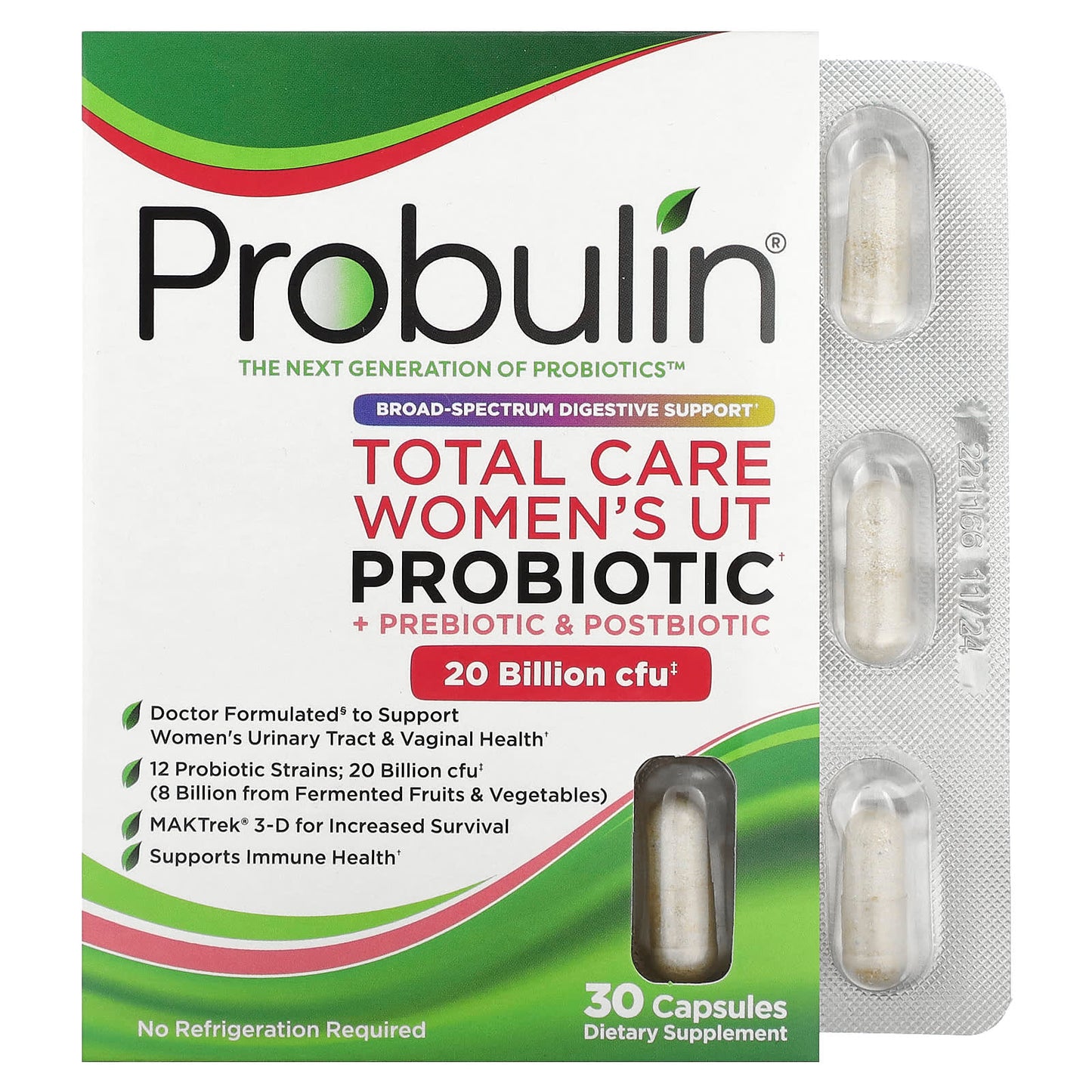 Probulin-Total Care Women’s UT Probiotic-20 Billion CFU-30 Capsules