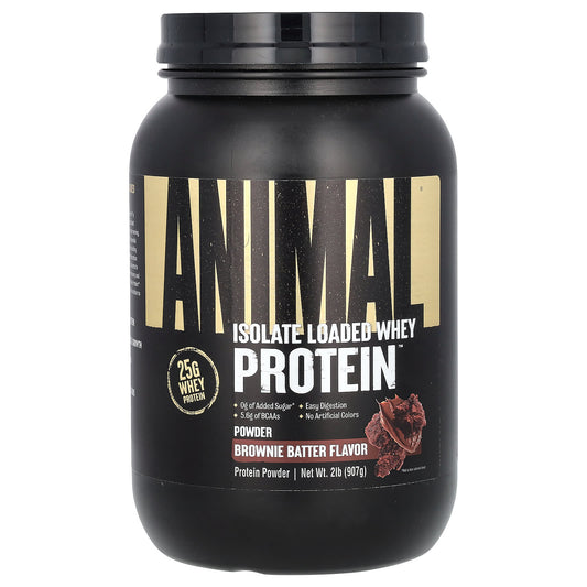 Animal-Isolated Loaded Whey Protein Powder-Brownie Batter-2 lb (907 g)