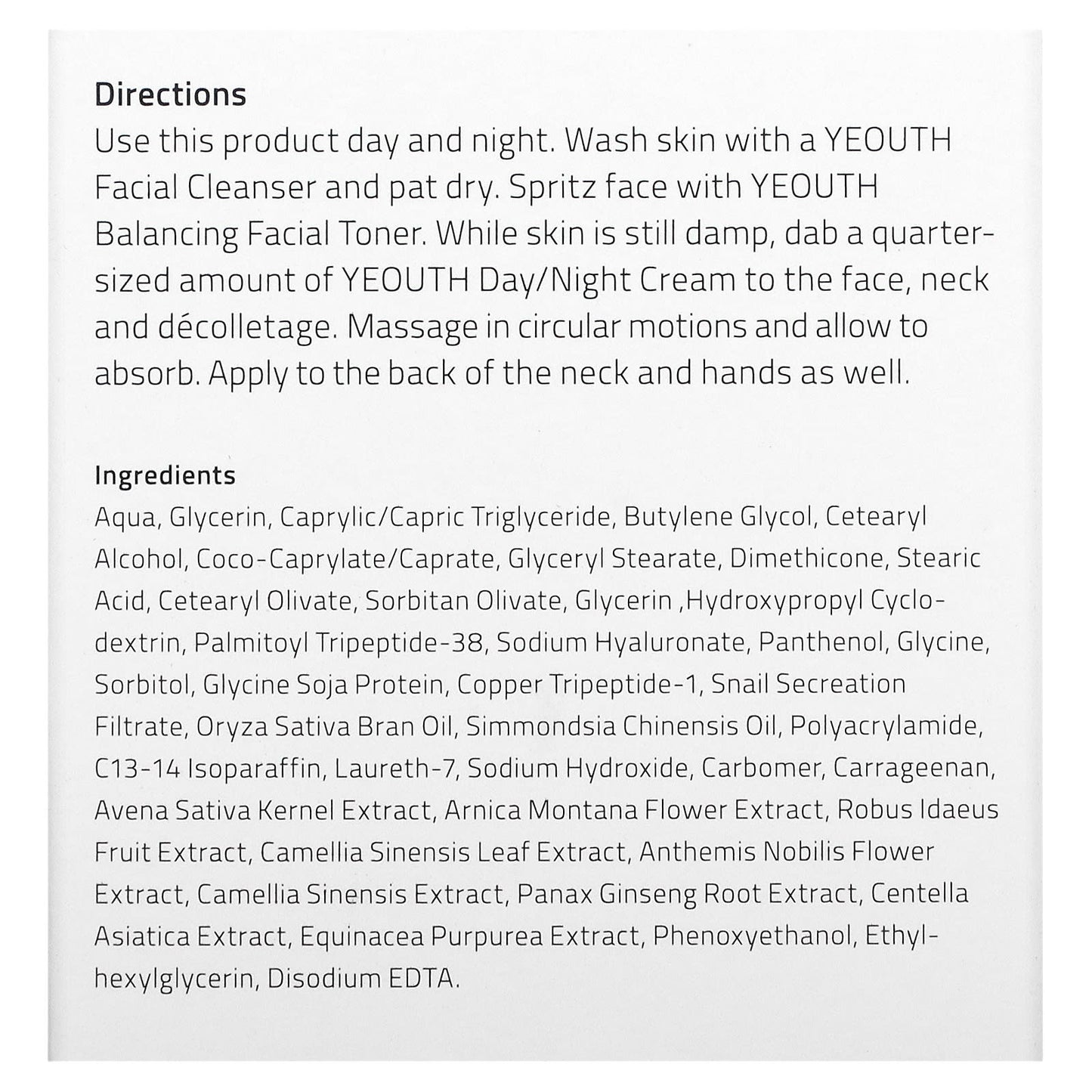 Yeouth, Day/Night Cream, 4 fl oz (118 ml)