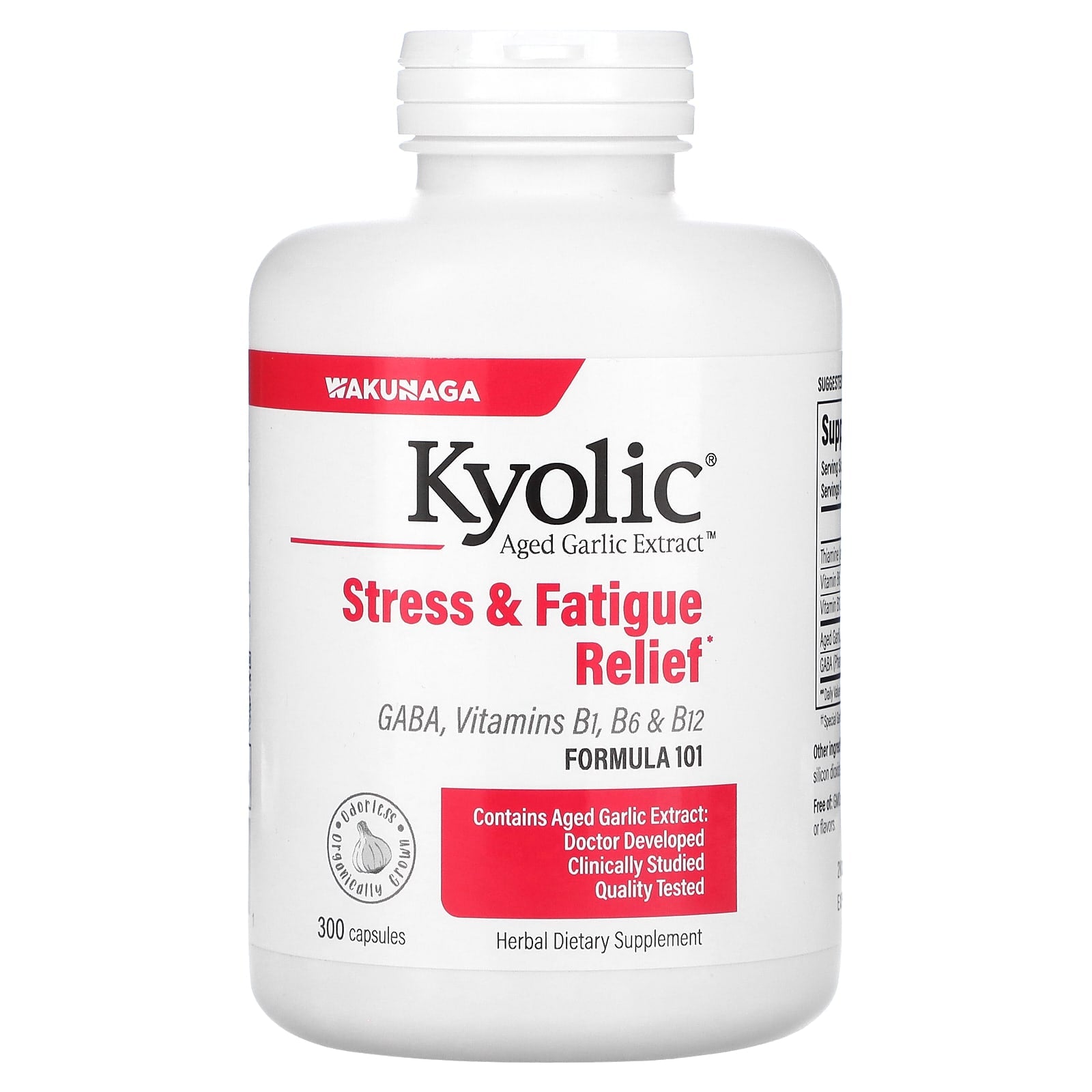 Kyolic-Aged Garlic Extract-Stress & Fatigue Relief-Formula 101-300 Capsules