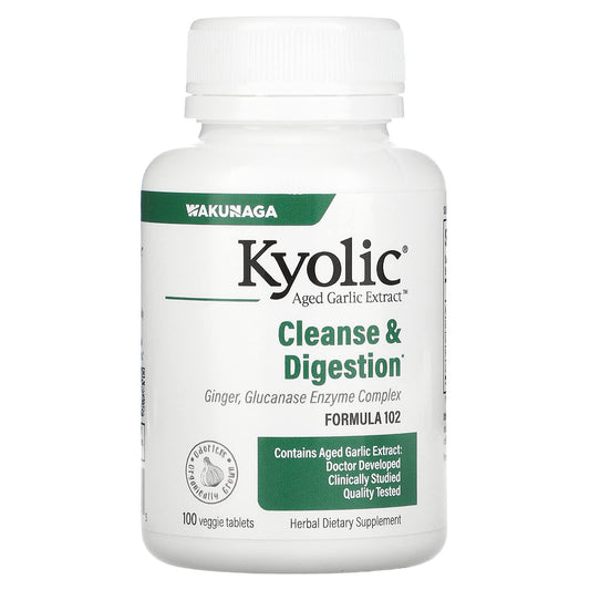 Kyolic-Aged Garlic Extract-Cleanse & Digestion-Formula 102-100 Veggie Tablets