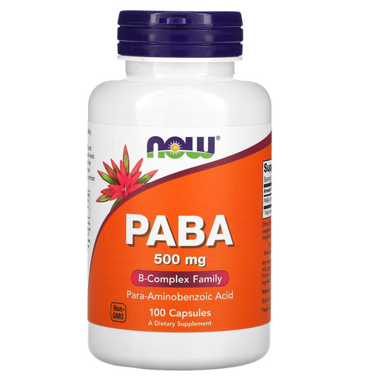 NOW Foods-PABA-500 mg-100 Capsules