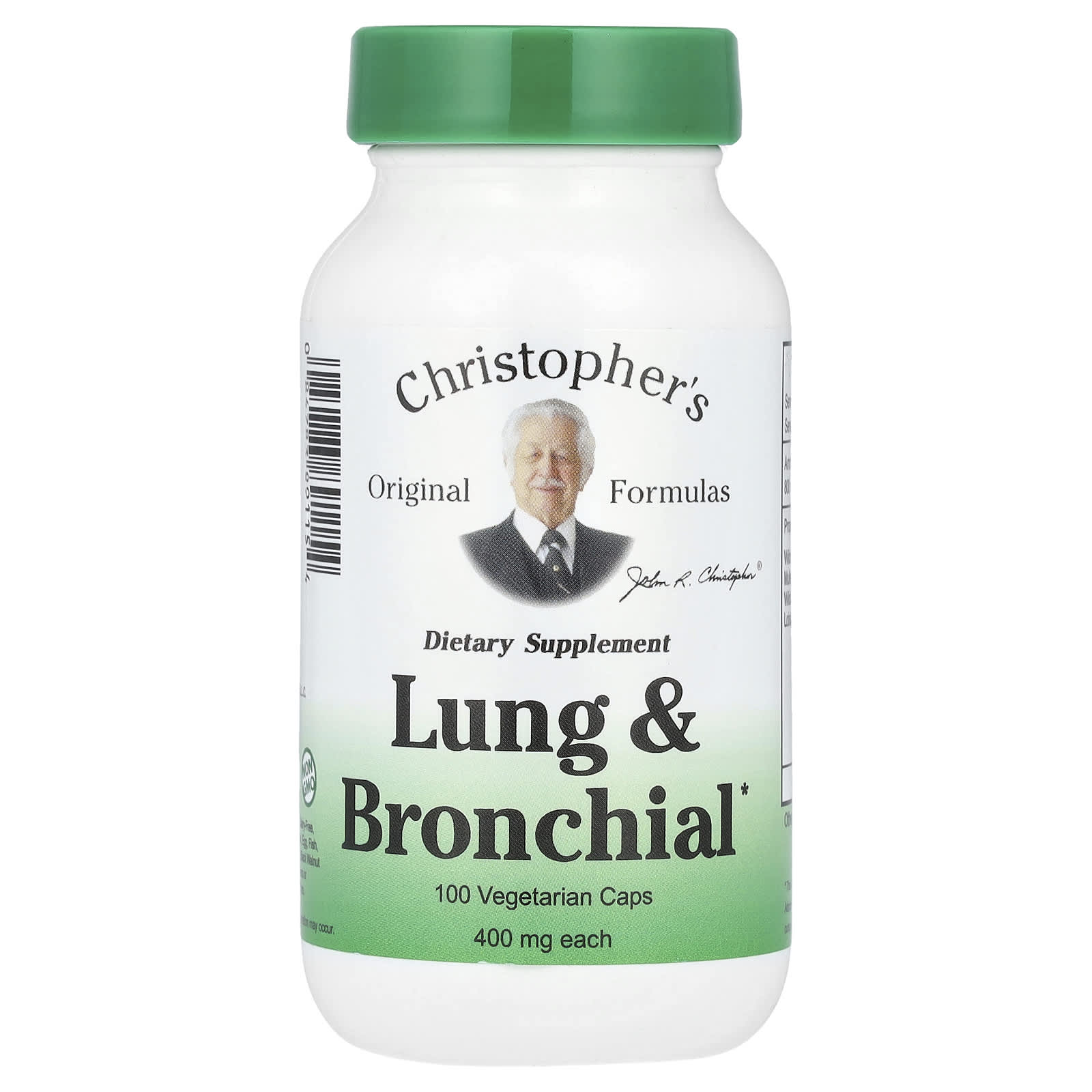 Christopher's Original Formulas-Lung and Bronchial-400 mg-100 Vegetarian  Caps