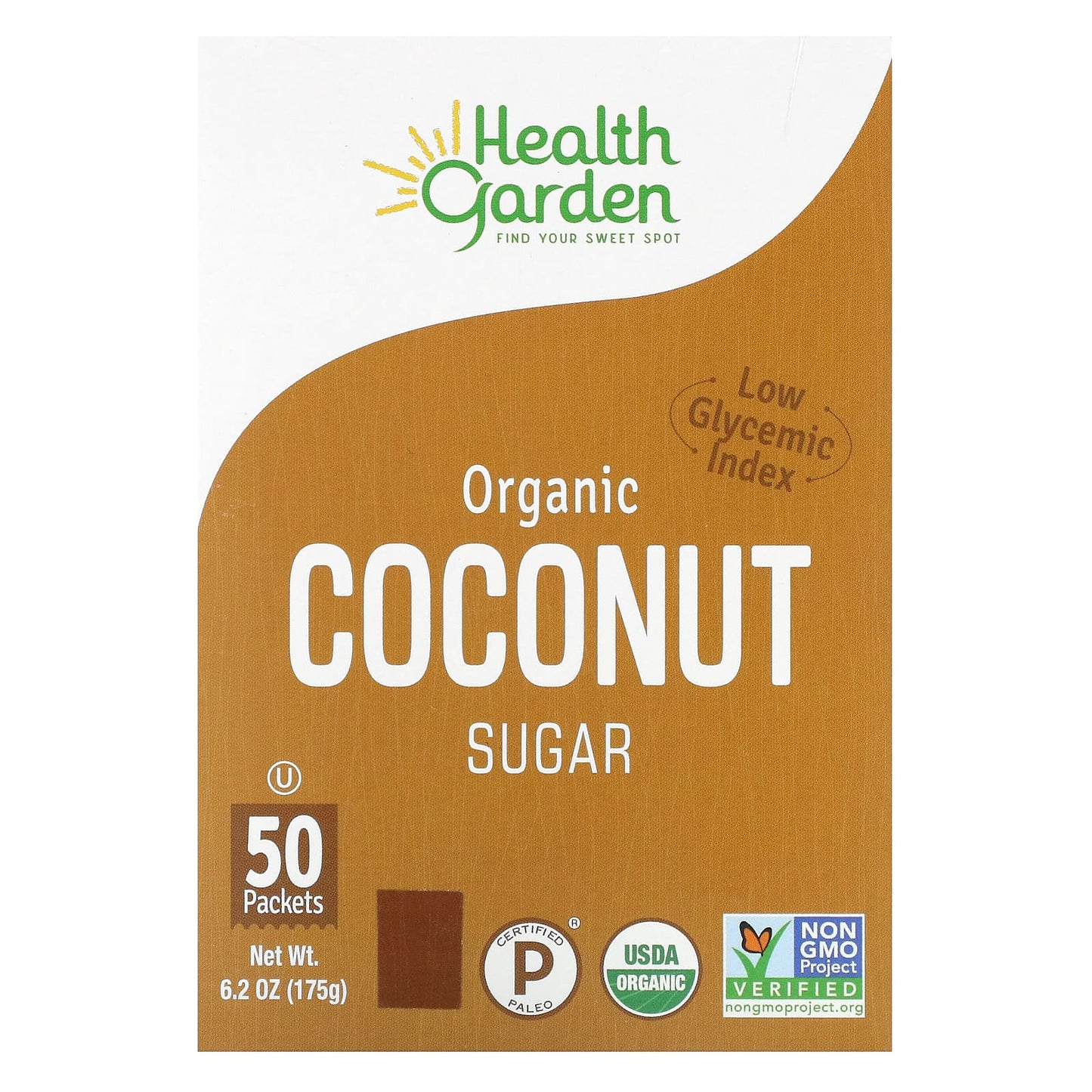 Health Garden-Organic Coconut Sugar-50 Packets-3.5 g Each