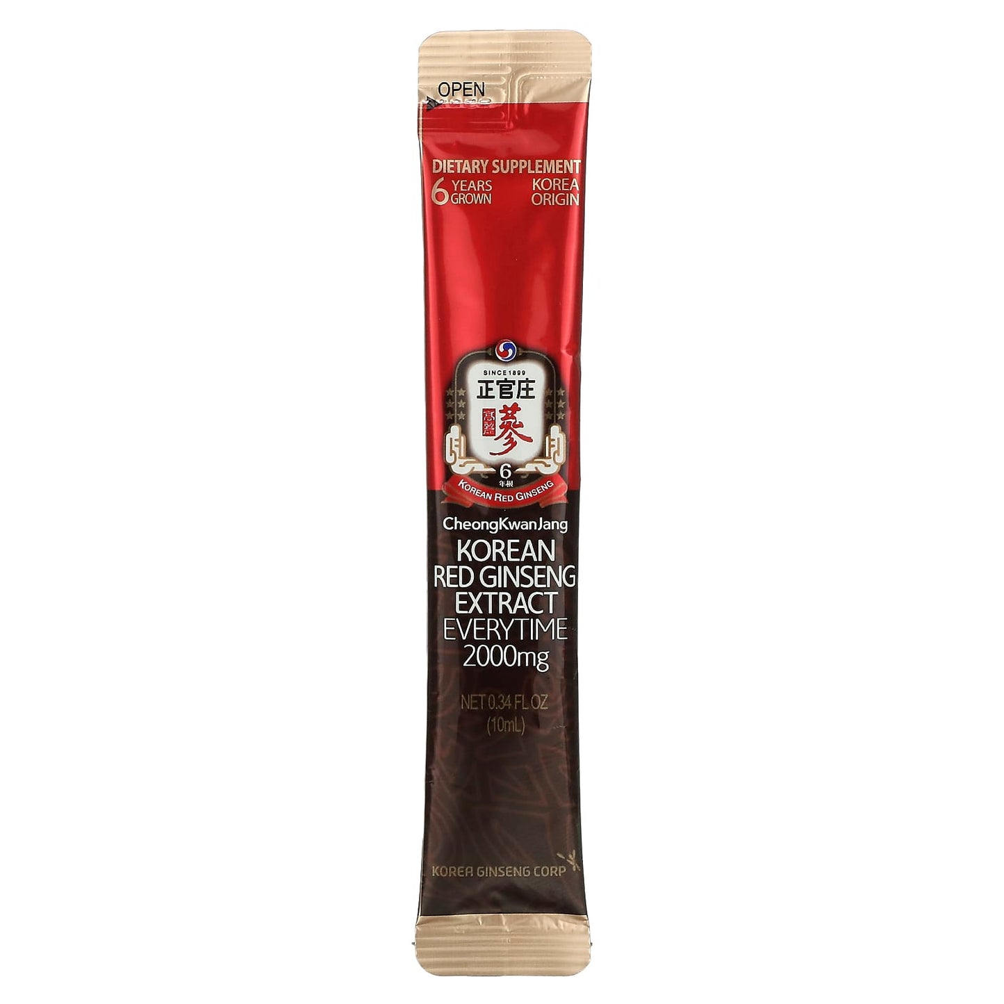 CheongKwanJang, Korean Red Ginseng Extract Everytime, 2,000 mg, 10 Sticks, 0.34 fl oz (10 ml) Each