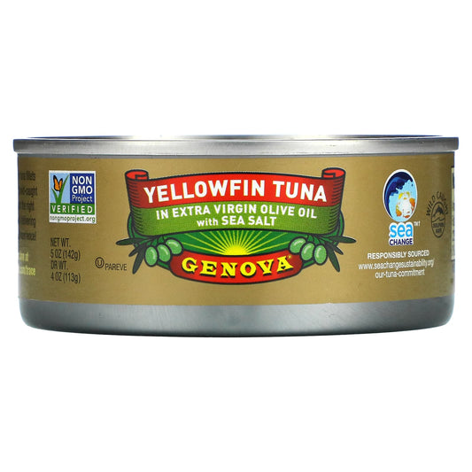 Genova-Yellowfin Tuna In Extra Virgin Olive Oil with Sea Salt-5 oz (142 g)